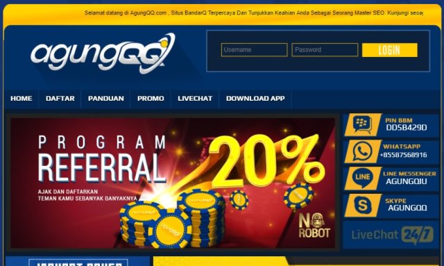 AGUNGQQ Agen DominoQQ, BandarQ, Capsa Susun, QQ Online Terpercaya di Indonesia